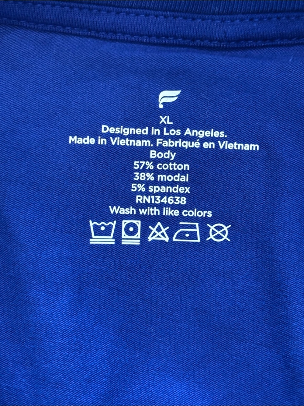 Fabletics Men’s The 24-7 Tee XL Admiral Blue - Picture 4 of 4
